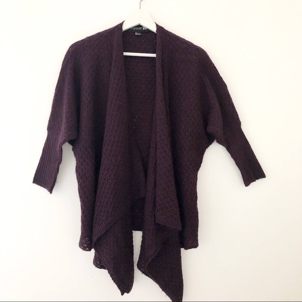 FOREVER 21 | Plum Shawl Cardigan